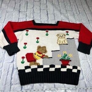 BEREK Marta D Vintage cat and bear sweater size small